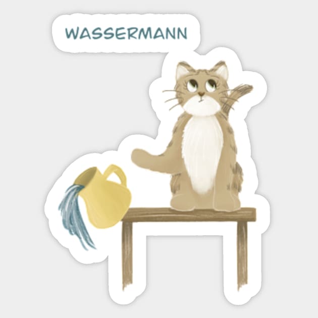 Wassermann Katze Sticker by AbbyCatAtelier